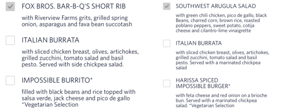 Delta upcoming meals