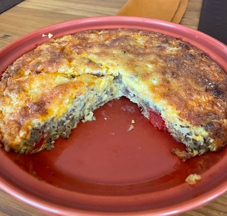 Spanish style crustless sausage quiche 