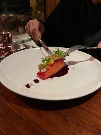 Salmon cured (dinner appetizer)