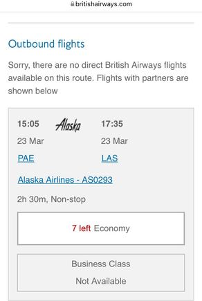 As you can see, there’s AS availability that shows on BA…