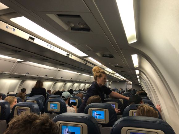 Inside interior of N1402A a month before it was retired. 
