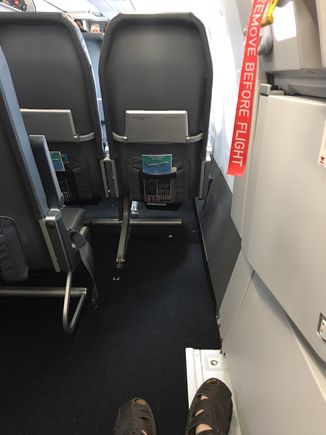 Legroom on Frontier A321 seat 13F exit row
