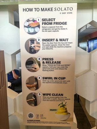 What really annoys me is that most people will follow instructions #1 - 4 to make their gelato but then ignore #5 to clean up, especially discarding your used capsule. Every time I've used the machine I had to remove the capsule leftover by the previous user. I think the club management should emphasize #5, maybe by highlighting it.