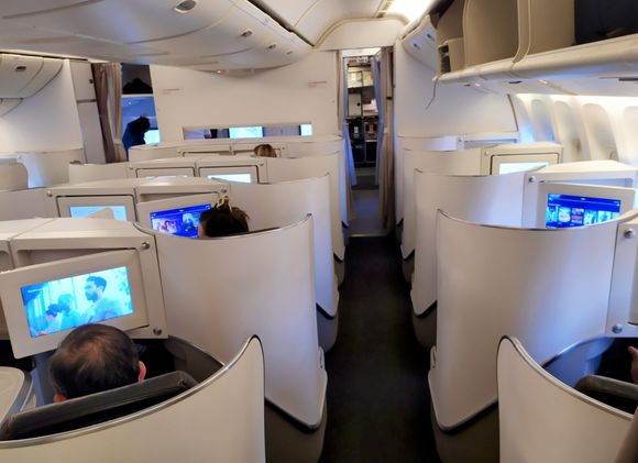 A general view down the Air France Business class cabin