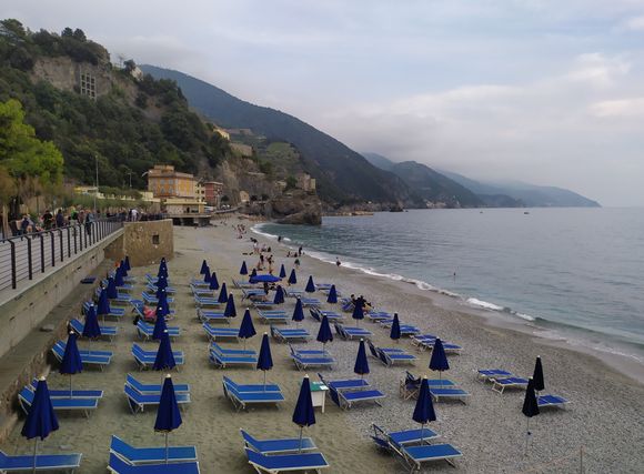 The beach at Monterosso, the only stretch of proper beach in the Cinque Terre 