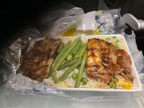 KSML LHR-LCA Teriyaki chicken AGAIN!