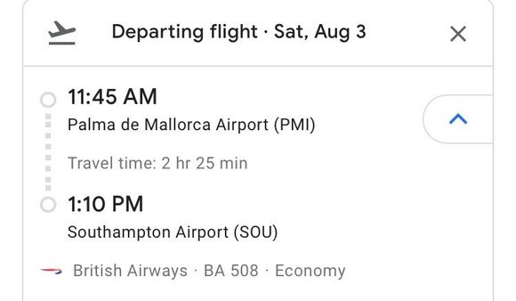 … overnight connection in Majorca, with time for a leisurely breakfast in the lounge: