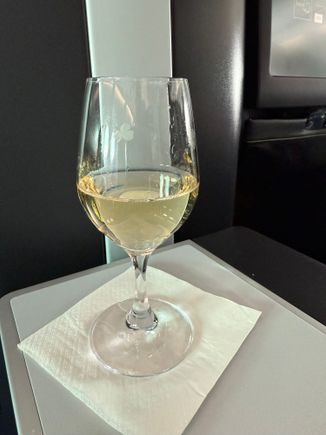 Pre departure Champagne. Crew also offered the signature cocktail and top ups. They really were an excellent crew. 