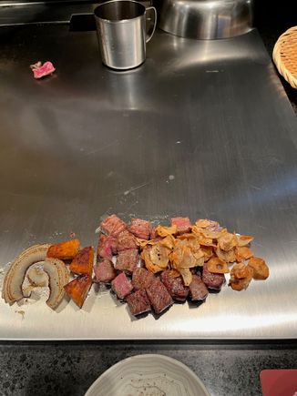 Same piece of beef after cooking, but before consumption ;-)