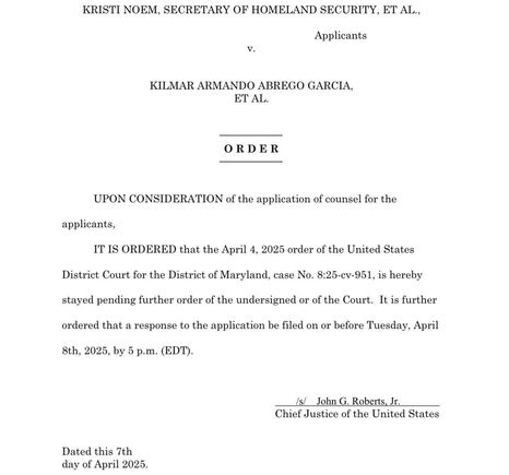 Robert’s stays the order ….calls for responses by 5pm tomorrow