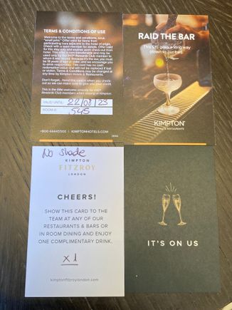 Secret password yielded  2x vouchers + InnerCircle 2x raid the bar vouchers : because of two rooms booked