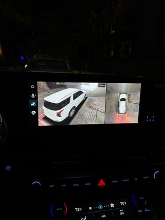 Super cool 3D graphic that you can spin to get a better view of your car. However, I can't really imagine this feature being practical in real life when you are actually trying to parallel park  