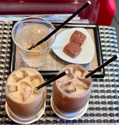 Ginger tea , latte and mocha .. Iced ;)