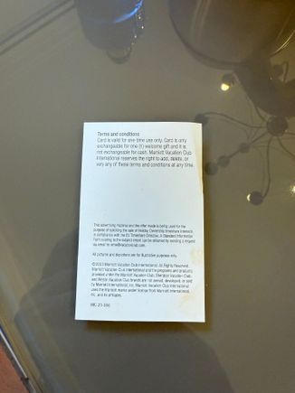 the welcome gift voucher.