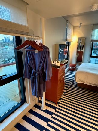 Clothes rack and minibar 