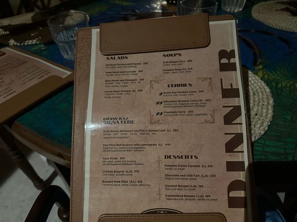 menu