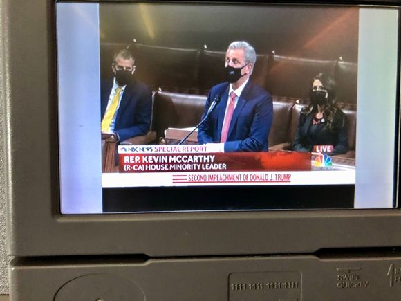 
Spent the rest of the flight watching our elected officials debating, but not over any real business. 