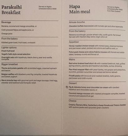 TT menus late Oct / Nov