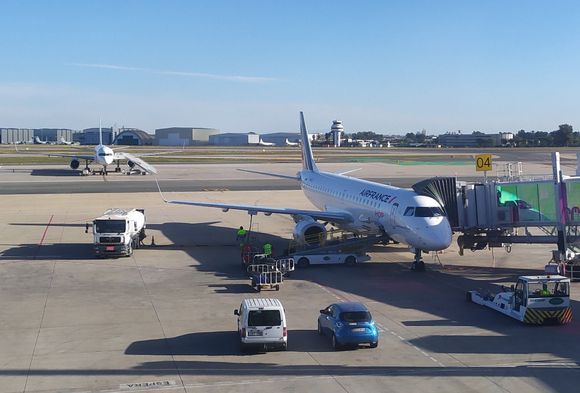Prior to boarding the Air France operated by Hop! flight at Seville 