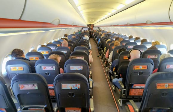 General view of the easyJet cabin