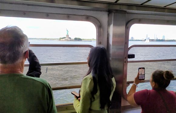 On the Staten Island ferry, which is free!