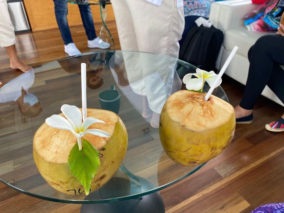 Welcome drinks - (warm) coconut water