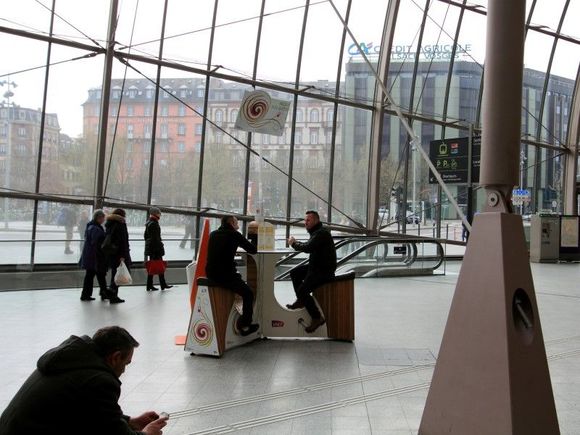 Free wifi / charging - if you pedal!