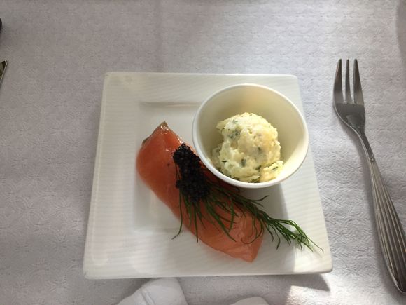 Amuse Bouche of Salmon, Caviar & Potato Salad