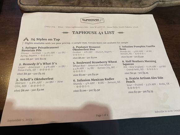 Left to right 
4 , 11, 12, 18

I messed up and ordered 11 instead of 10.  

So I got a crowler of 10 and had it in the hotel last night.  It was very enjoyable.   

I also tried 8 and 22.  Thumbs up on 22.  Indifferent on 8. 