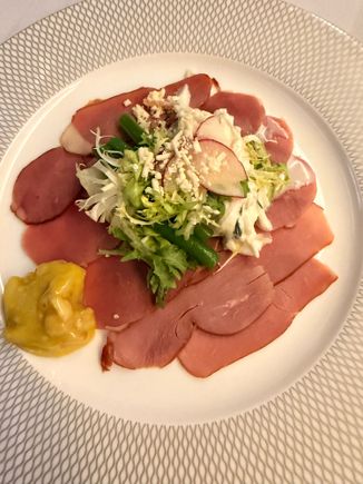Took a second starter which less tasty. Smocked duck carpaccio.