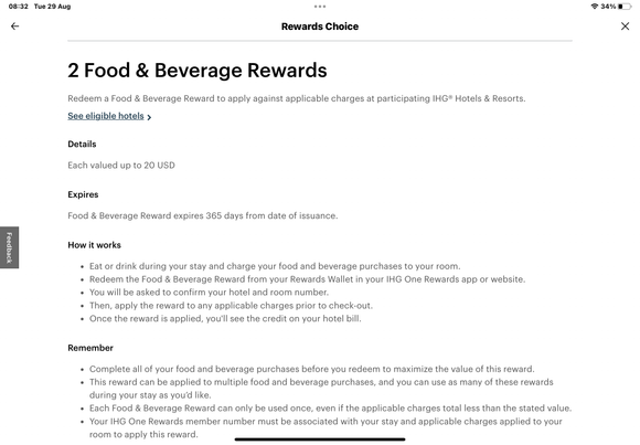 And if you look on F&B voucher details, it mentions it validity of 365 dats after the moment you choose them