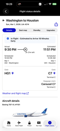 N61101, the first B789L, is on its way from IAD to IAH.