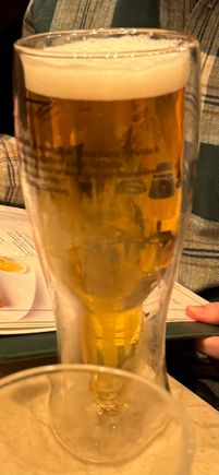 intriguing beer glass at A Brasiliera