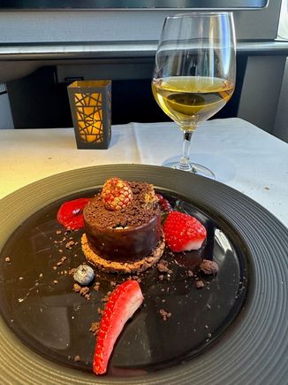 Raspberry and chocolate gateau