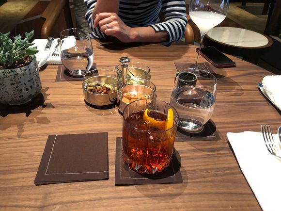 Negroni and sparkling sake cocktails