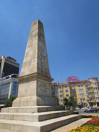 An obelisk in the square
