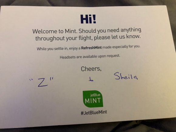 Welcome card.