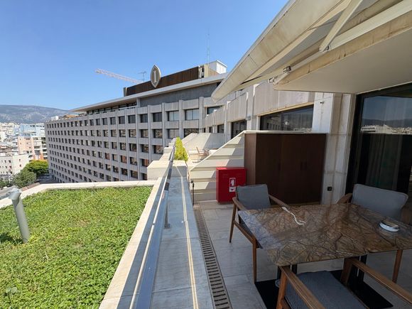 Looking from the Club Intercontinental terrace towards our room's balcony
