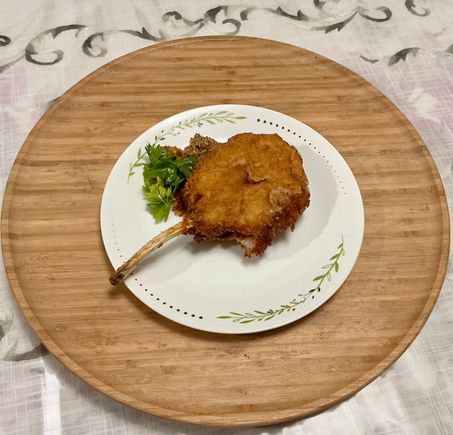 The delicious veal chop