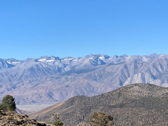 Apparently the snow packs on the Sierra are the southernmost glaciers in North America. There is more snow on the westward facing part of the range 