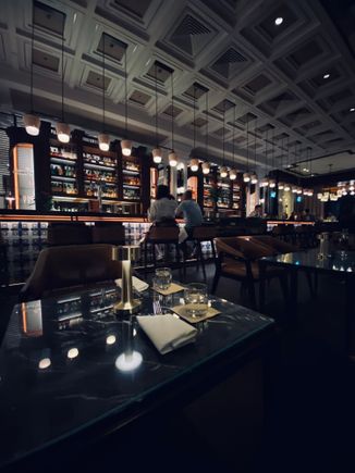 Eating snacks at The Bar at 15 Stamford