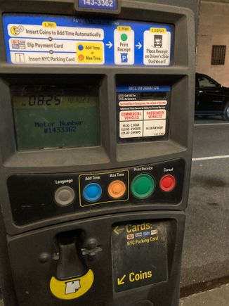 Ticketmachine and pricing found on the opposite side of the street (48th street)