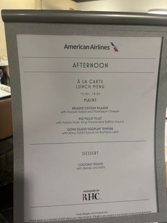 Lunch menu 