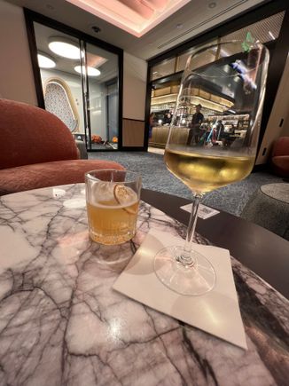 Viaggiare:
Marker's Mark Bourbon with Amaro Nonino, Darjeeling tea syrup, lemon and foam.

Famille Vincent,
Bourgogne Chardonnay 2022