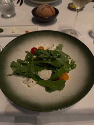 Round number 2: Mozarella salad; good.