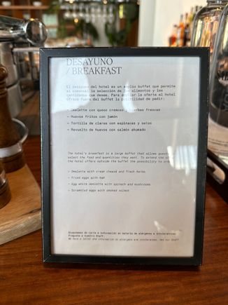 Made-to-order eggs menu at breakfast