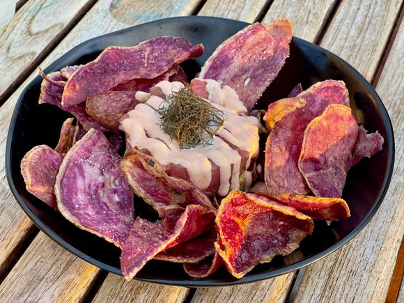 Hale Kai poke with taro chips