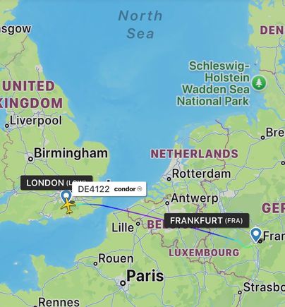 Our route according to FlightRadar24
