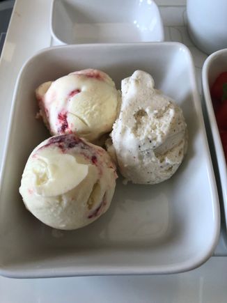 Ice Cream
strawberry cheesecake and vanilla ice cream