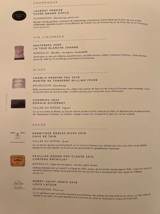 Wine list, tried all except the dessert option and the Hermitage (same list for both flights…they love LPGS lol)
